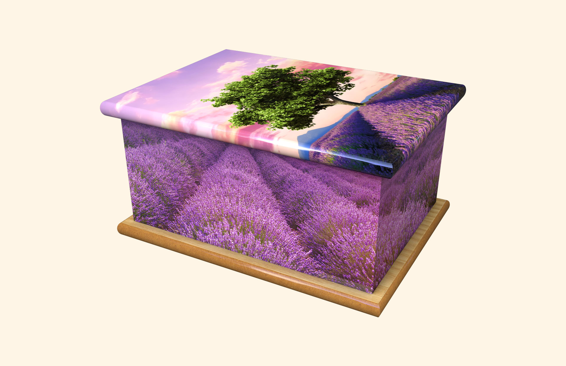 Lavender Field adult ashes casket